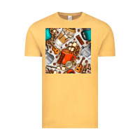 Camping Coffee Cups Marshmallow And Moka Pot With Leopard Seamless Pat Vintage Tee | Teevron