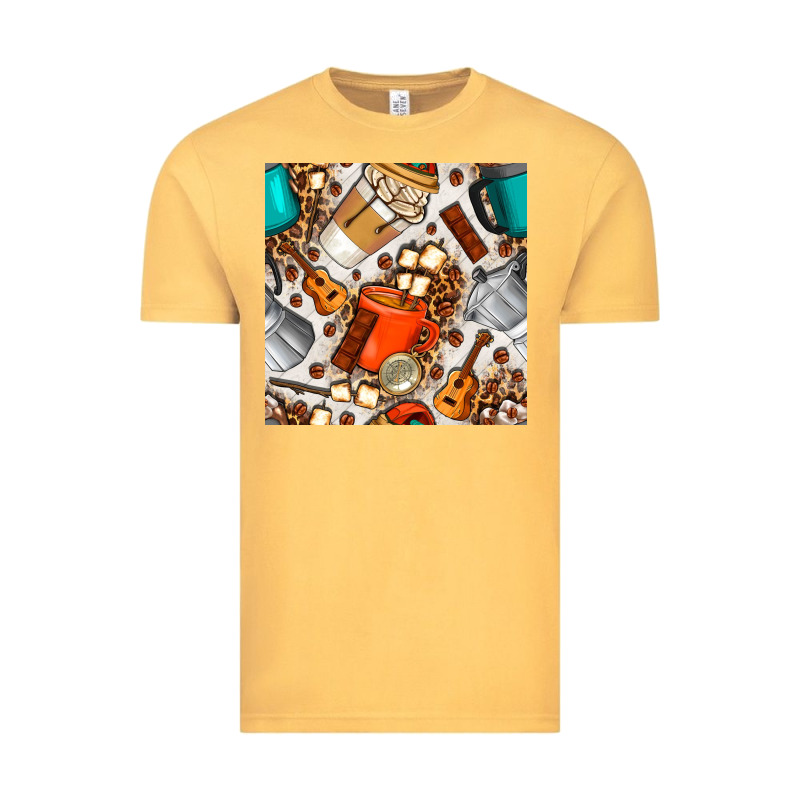 Camping Coffee Cups Marshmallow And Moka Pot With Leopard Seamless Pat Vintage Tee by BundleAndBundleShop | Teevron