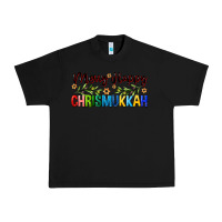 Black merry happy chrismukkah with olive branch Urban Heavy Tee - FaDigitalArtStudio