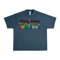 Midnight Navy merry happy chrismukkah with olive branch Urban Heavy Tee - FaDigitalArtStudio