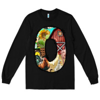 Black farm life alphabet lowercase letters o Long Sleeve Tee - BundleAndBundleShop