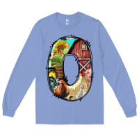 Colony Blue farm life alphabet lowercase letters o Long Sleeve Tee - BundleAndBundleShop