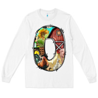 White farm life alphabet lowercase letters o Long Sleeve Tee - BundleAndBundleShop