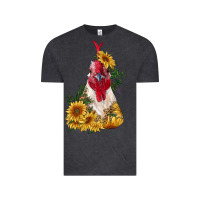 Sunflower Rooster With Leopard Vintage Tee | Teevron