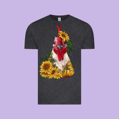 Sunflower Rooster With Leopard Vintage Tee Designed By Ranaportraitstore
