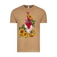 Vintage Camel sunflower rooster with leopard Vintage Tee - RanaPortraitStore