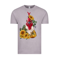 Vintage Zinc sunflower rooster with leopard Vintage Tee - RanaPortraitStore