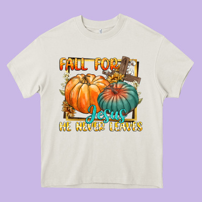 Fall For Jesus He Never Fails Heavy Core Tee Designed By Cowgirlartshop
