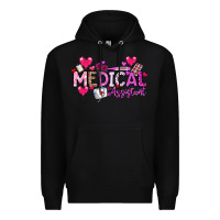 Black Valentine Medical Assistant Premium Hoodie - CowhideDigitalArt