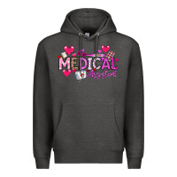 Charcoal Heather Valentine Medical Assistant Premium Hoodie - CowhideDigitalArt