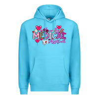 Ocean Blue Valentine Medical Assistant Premium Hoodie - CowhideDigitalArt