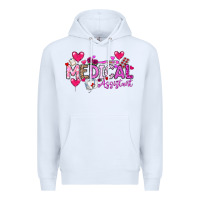 White Valentine Medical Assistant Premium Hoodie - CowhideDigitalArt