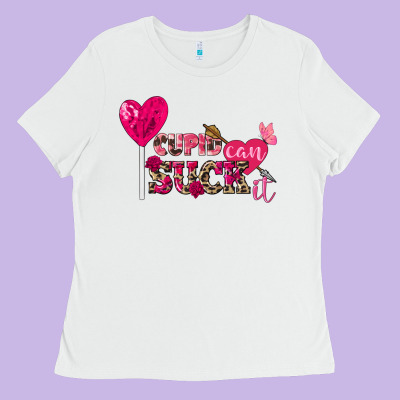Cupid Can Suck It Valentine's Day Ladies Tee Designed By Fadigitalartstudio