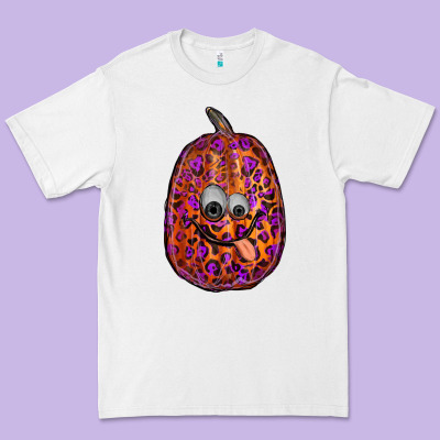 Watercolor Pumpkin Leopard Premium Tee Designed By Ranaportraitstore