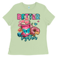 Matcha better together donut and coffee valentines day Ladies Tee - OliviaCreatesArt