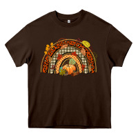 Chocolate Brown fall rainbow Heavy Core Tee - CowGirlArtShop