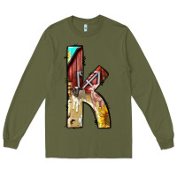 Army Green farm life alphabet lowercase letters k Long Sleeve Tee - BundleAndBundleShop