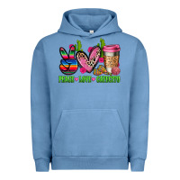 Pigment Pebble Blue But first cafecito y chismecito Urban Hoodie - RanaPortraitStore