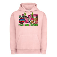 Pigment Salmon But first cafecito y chismecito Urban Hoodie - RanaPortraitStore