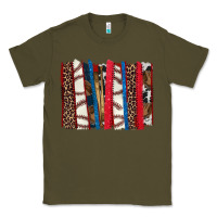 Army Green Baseball brushstroke Classic Tee - HowdyJamesFarm