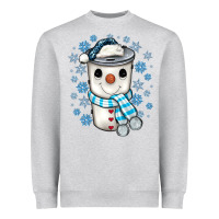 Heather Grey snowman coffee cup Heavyweight Sweatshirt - JahusDesignShop