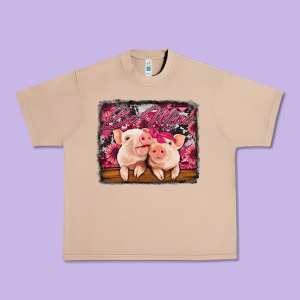 Be Mine Valentine's Day Pigs Urban Heavy Tee Designed By Jasminsmagicworld