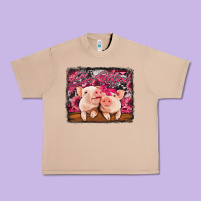 Be Mine Valentine's Day Pigs Urban Heavy Tee Designed By Jasminsmagicworld