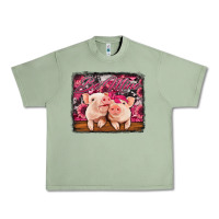 Oil Green be mine valentine's day pigs Urban Heavy Tee - Jasminsmagicworld