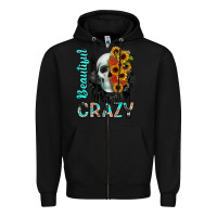 Black beautiful crazy skull Zipper Hoodie - JahusDesignShop