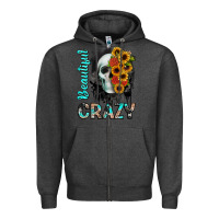 Charcoal Heather beautiful crazy skull Zipper Hoodie - JahusDesignShop