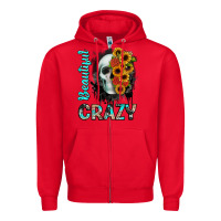 Red beautiful crazy skull Zipper Hoodie - JahusDesignShop