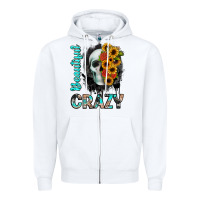 White beautiful crazy skull Zipper Hoodie - JahusDesignShop