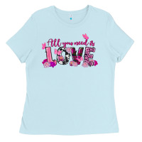 Baby Blue All you need is love Valentine's Day Ladies Tee - FaDigitalArtStudio