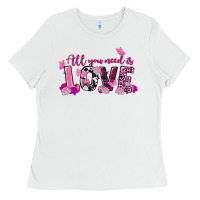 White All you need is love Valentine's Day Ladies Tee - FaDigitalArtStudio
