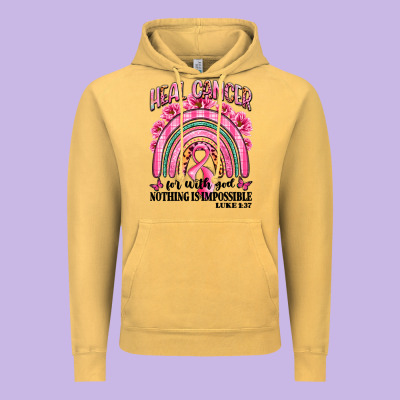 Heal Cancer Rainbow Vintage Hoodie Designed By Lillyallendesigns