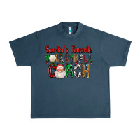 Midnight Navy Santa's Favorite Volleyball Coach For Christmas Urban Heavy Tee - FaDigitalArtStudio