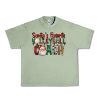 Oil Green Santa's Favorite Volleyball Coach For Christmas Urban Heavy Tee - FaDigitalArtStudio
