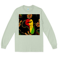 Matcha African Freedom Seamless Pattern Long Sleeve Tee - BundleAndBundleShop