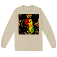 Mushroom African Freedom Seamless Pattern Long Sleeve Tee - BundleAndBundleShop