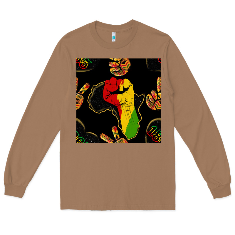African Freedom Seamless Pattern Long Sleeve Tee by BundleAndBundleShop | Teevron