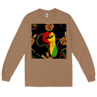 Toasted Coconut African Freedom Seamless Pattern Long Sleeve Tee - BundleAndBundleShop