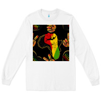 White African Freedom Seamless Pattern Long Sleeve Tee - BundleAndBundleShop