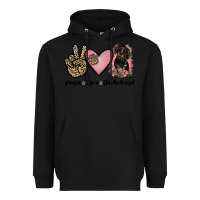 Black peace love dachshund Heavyweight Hoodie - JahusDesignShop