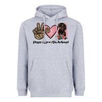 Heather Grey peace love dachshund Heavyweight Hoodie - JahusDesignShop