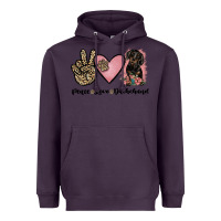 Plum peace love dachshund Heavyweight Hoodie - JahusDesignShop