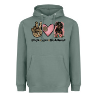 Sage peace love dachshund Heavyweight Hoodie - JahusDesignShop