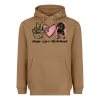 Toasted Coconut peace love dachshund Heavyweight Hoodie - JahusDesignShop