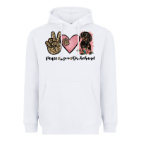 White peace love dachshund Heavyweight Hoodie - JahusDesignShop