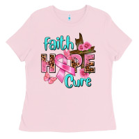 Bubblegum Pink Faith hope cure Breast Cancer Ladies Tee - FaDigitalArtStudio