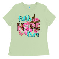 Matcha Faith hope cure Breast Cancer Ladies Tee - FaDigitalArtStudio